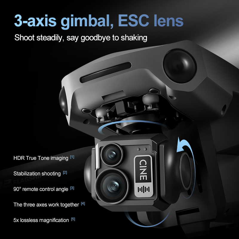8K 3 Axis Gimbal Brushless 7.2 - Drone Gps Rc Tt36 ulasan dan harga