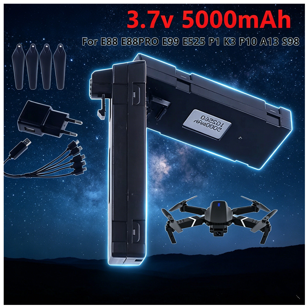 3.7V 5000mAh Rechargeable Li-i - Drone Rc E99 K3 ulasan dan harga