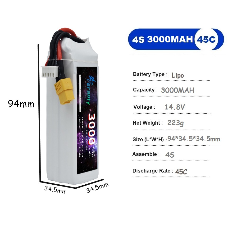 4S LiPo Battery 14.8V 1500mah  - Drone Rc Race ulasan dan harga