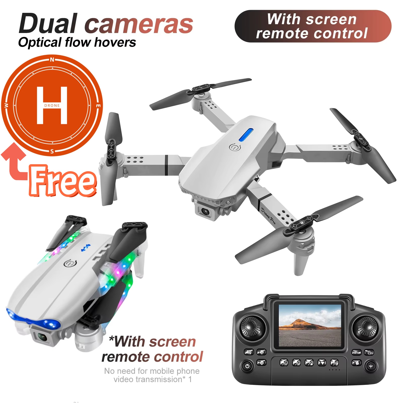 White Gray E88 E99 Mini Drone  - Drone Rc E99 K3 ulasan dan harga