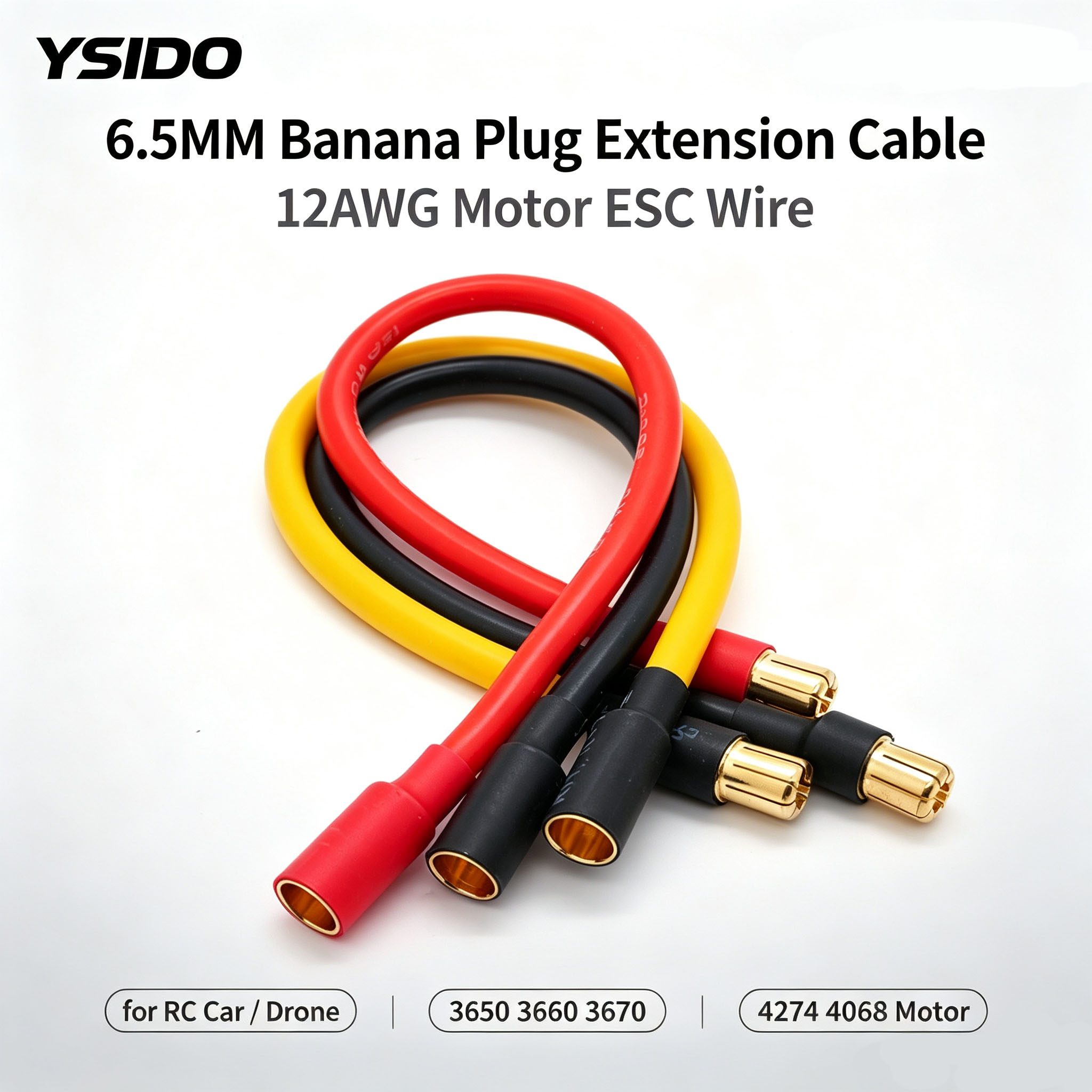 YSIDO 12AWG 6.5MM to 6.5MM Ban - Drone Motor Rc Car ulasan dan harga
