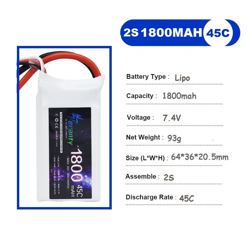 2PCS 7.4V Lipo 2S Battery 1500 - Drone Rc Race ulasan dan harga