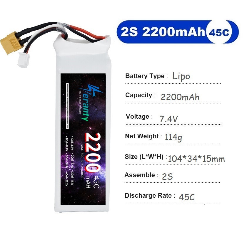 2PCS 7.4V Lipo 2S Battery 1500 - Drone Rc Race ulasan dan harga
