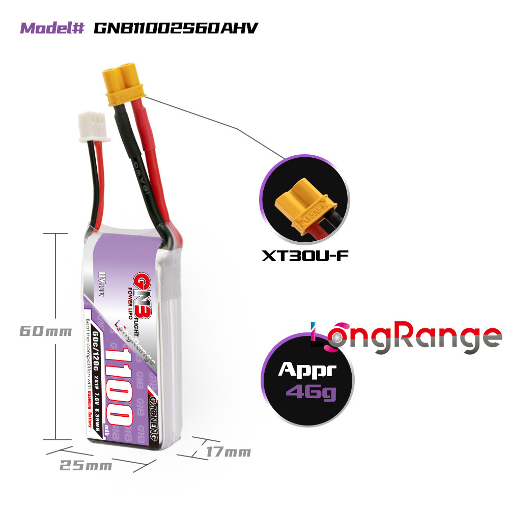 GNB 1100mAh 2S 3S 4S 6S 60C/12 - Drone Rc Race ulasan dan harga