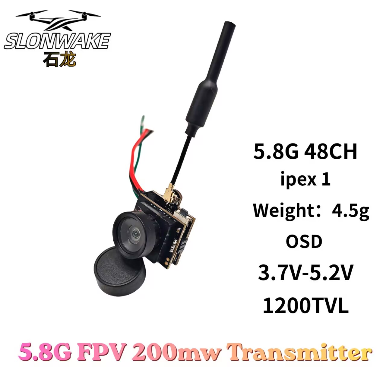 SLONWAKE 5.8G Analog VTX Trans - Drone Rc Camera ulasan dan harga
