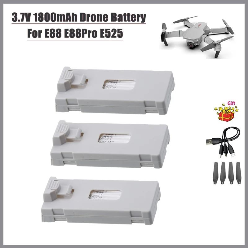 E88 Drone Battery 3.7V 1800mah - Drone Rc E99 K3 ulasan dan harga