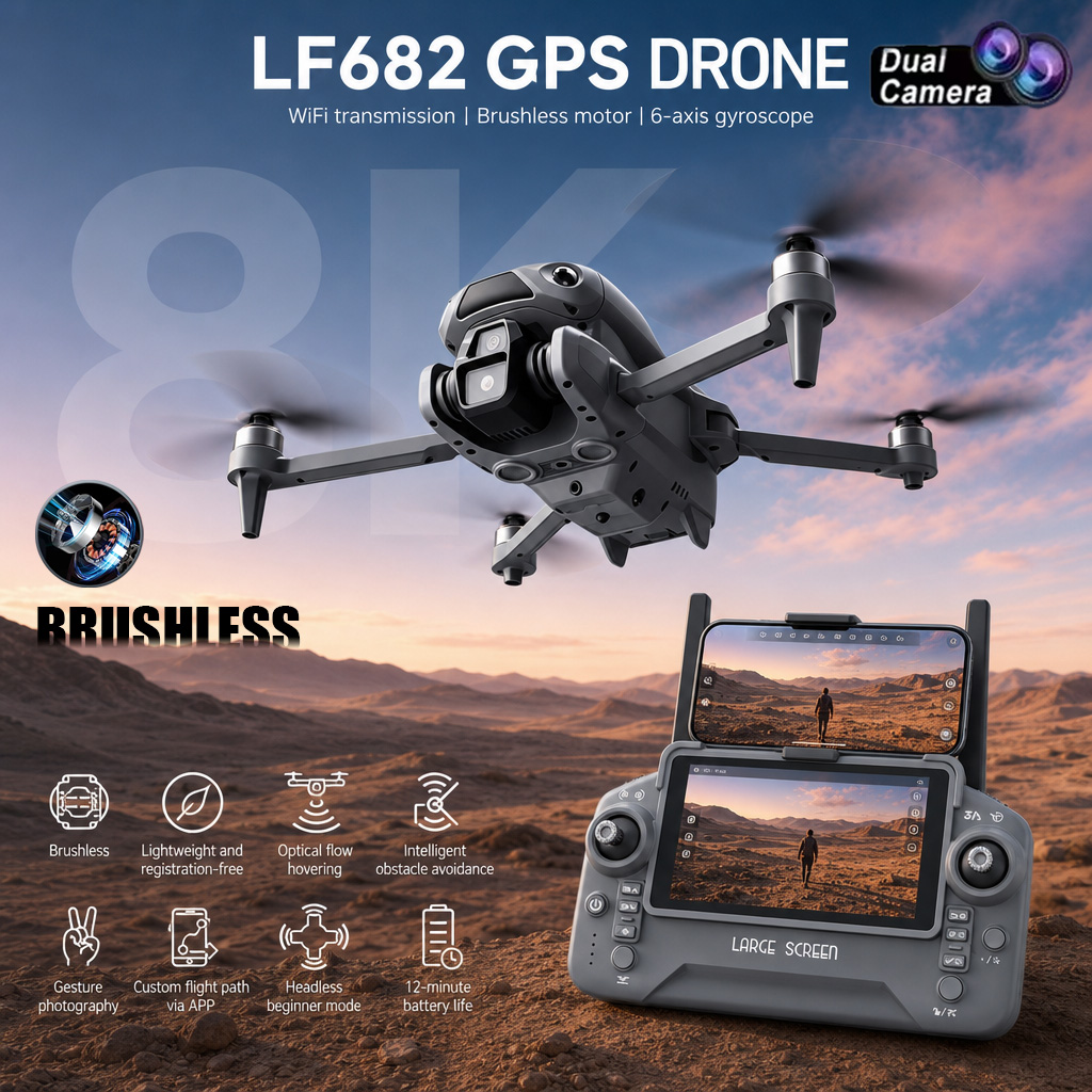 New LF682 Drone 8K Dual Camera - Drone Gps Rc Tt36 ulasan dan harga